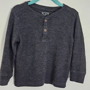 The Childrens Place Toddler Boys Gray Long Sleeve Henley Shirt Size 2T‎ Thermal